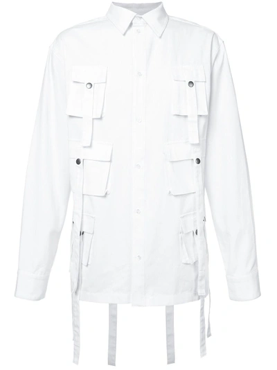 Shop D.gnak By Kang.d Multi Pockets Shirt In White