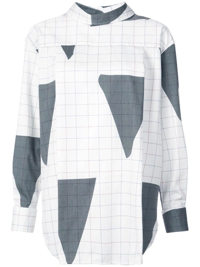 Shop Vivienne Westwood Red Label Triangle Grid Pattern Reversible Shirt - White