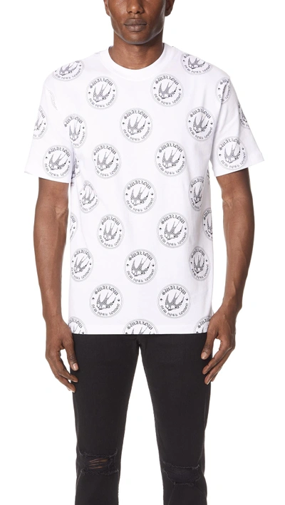 Shop Mcq By Alexander Mcqueen Dropped Shoulder Tee In Optic White