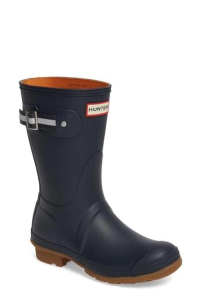 Shop Hunter Original Sissinghurst Short Rain Boot In Navy/ Black