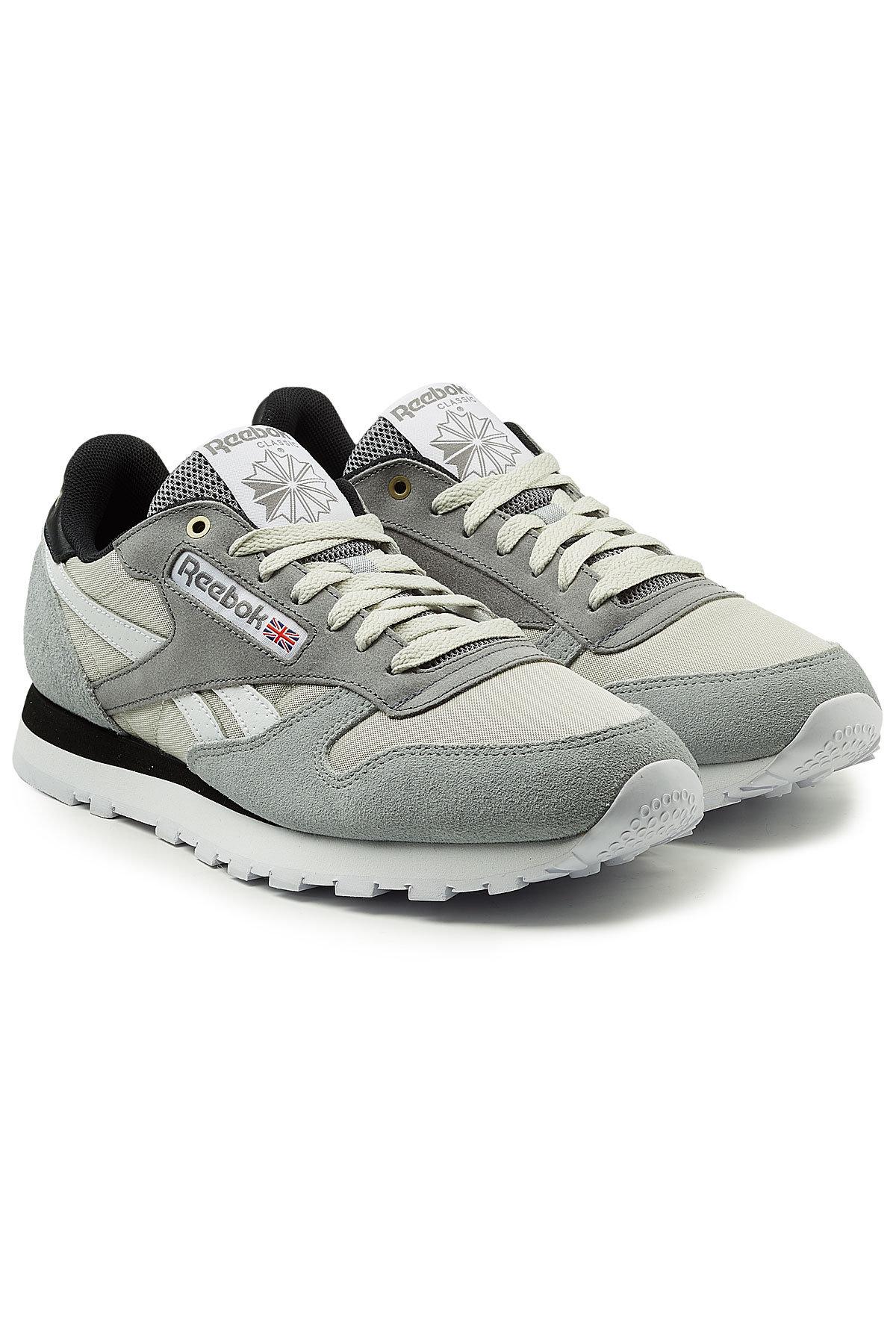 Reebok Classic Sneakers With Leather, Mesh And Suede In Grey | ModeSens