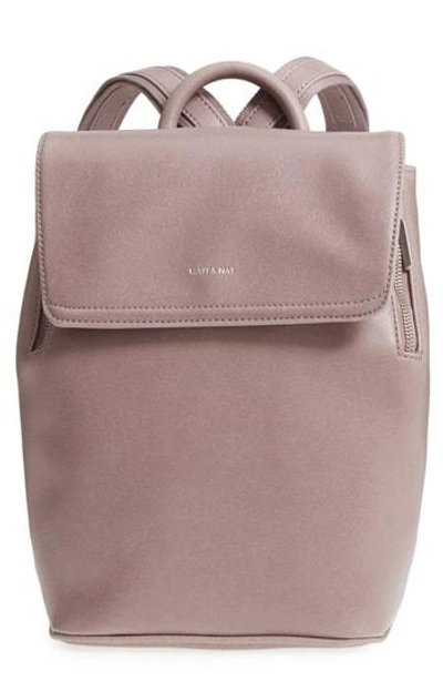Shop Matt & Nat Mini Fabi Faux Leather Backpack - Pink In Orchid