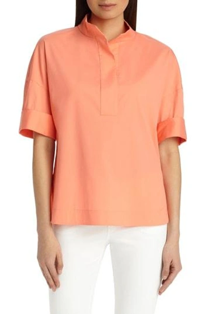 Shop Lafayette 148 Silvia Blouse In Coral Reef