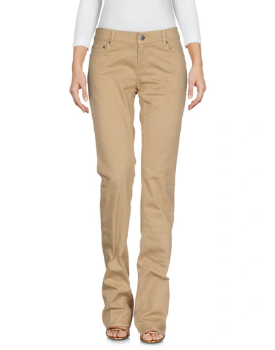 Shop Prada Denim Pants In Sand