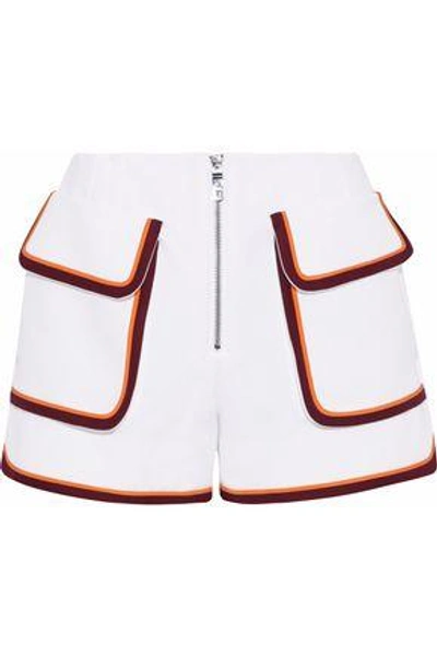 Shop Emilio Pucci Zip-detailed Cady Shorts In White
