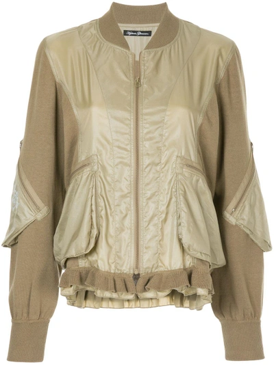 Shop Hysteric Glamour Adios Frill Trim Bomber Jacket - Brown