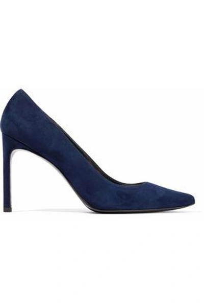 Shop Stuart Weitzman Woman Heist Suede Pumps Navy