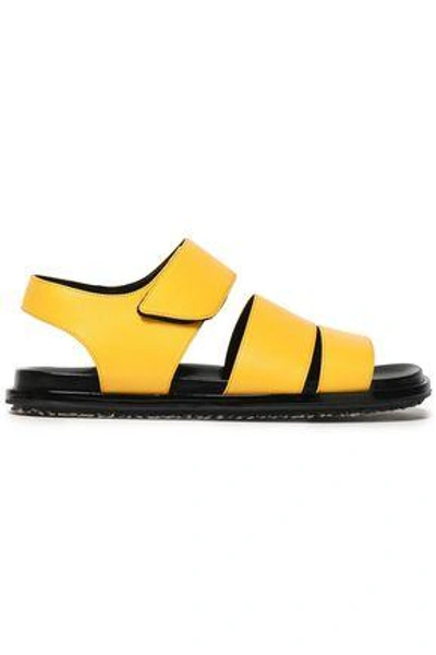 Shop Marni Woman Leather Sandals Yellow