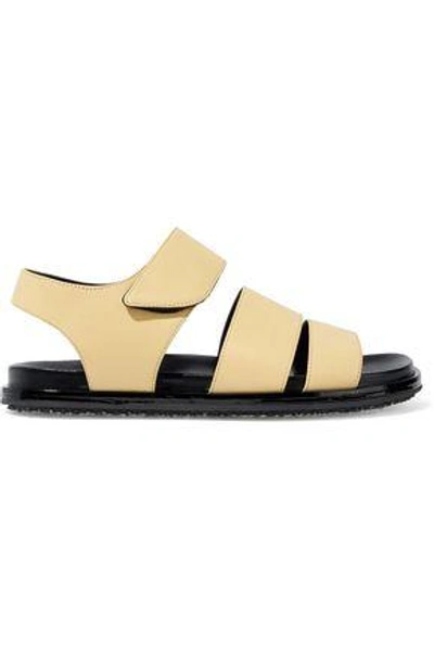 Shop Marni Woman Leather Sandals Pastel Yellow