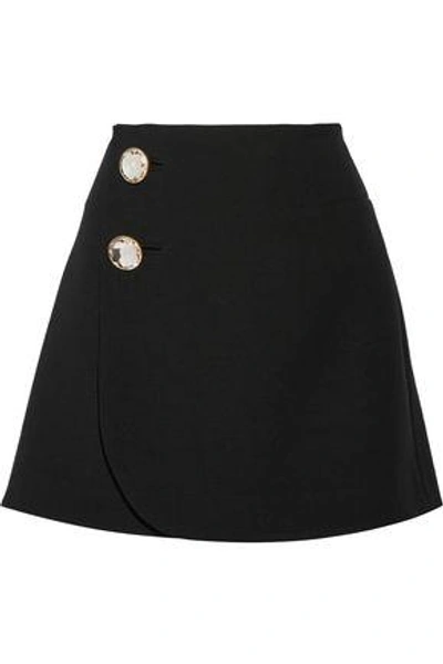 Shop Marni Woman Wool Wrap Mini Skirt Black