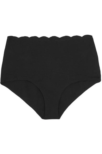 Shop Marysia Palm Springs Scalloped Bikini Briefs In Black