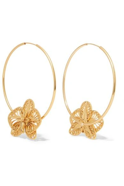 Shop Mallarino Orquídea Gold Vermeil Hoop Earrings