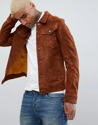 Shop Goosecraft Western Suede Jacket In Brown - Brown