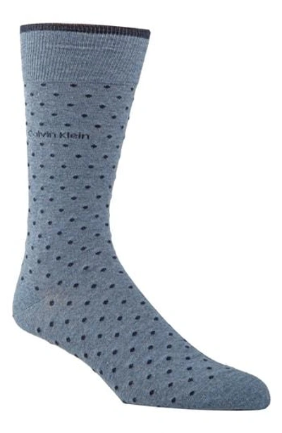 Shop Calvin Klein Dot Socks In Stonewash Heather/ Navy