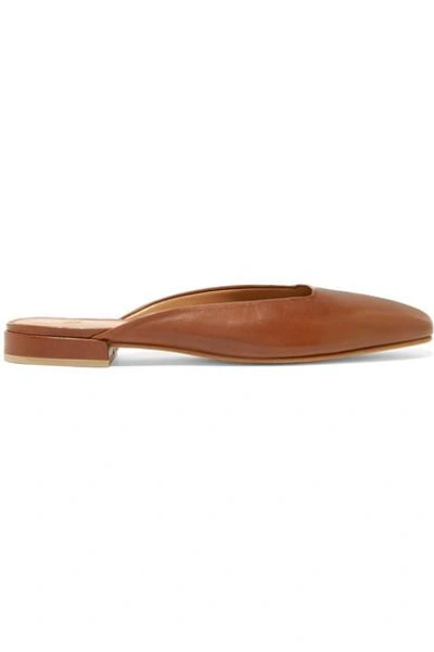 Lucia Leather Mules In Tan