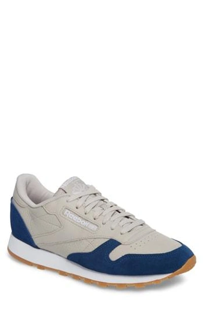 Shop Reebok Classic Leather Gi Sneaker In Sand Stone/ Washed Blue/ White