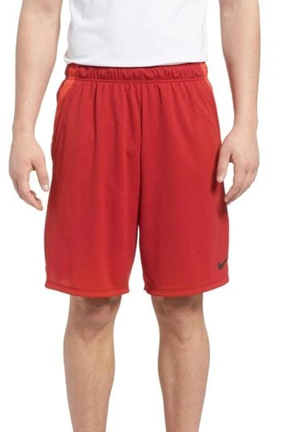 Shop Nike Training Dry 4.0 Shorts In Gym Red/ Heather/ Black