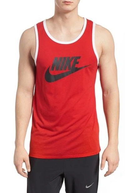 Shop Nike 'ace Sportswear Logo' Graphic Tank In University Red/ Black