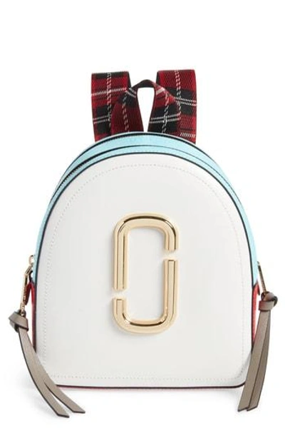 Shop Marc Jacobs Pack Shot Leather Backpack - White In Porcelain Multi