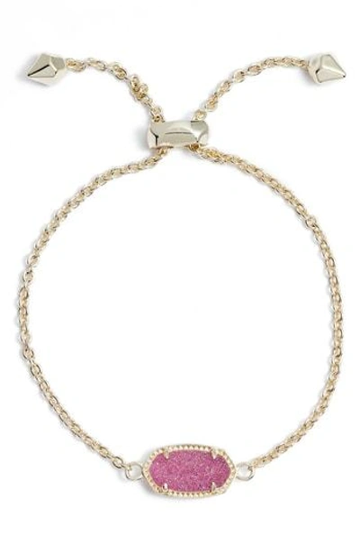 Shop Kendra Scott Elaina Bracelet In Violet Drusy/ Gold