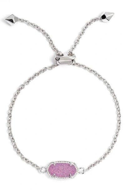Shop Kendra Scott Elaina Bracelet In Violet Drusy/ Silver