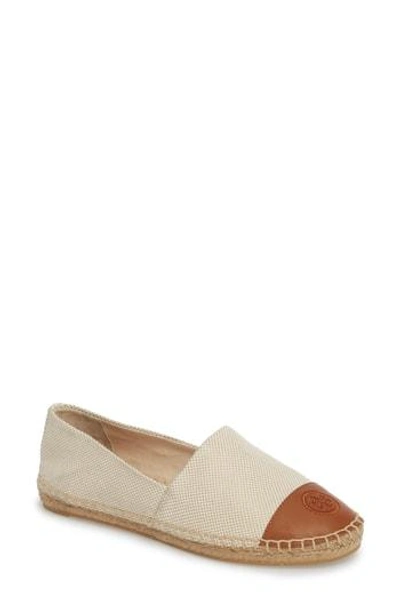 Shop Tory Burch Colorblock Espadrille Flat In Perfect Sand / Perfect Cuoio