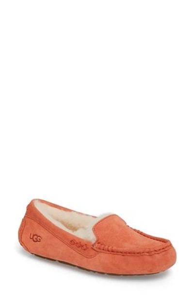 Shop Ugg Ansley Water Resistant Slipper In Vibrant Coral Suede
