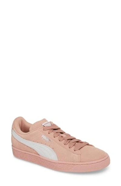 Shop Puma Suede Sneaker In Peach Beige/  White