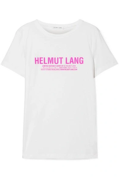 Shop Helmut Lang Printed Cotton-jersey T-shirt In White