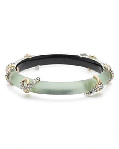 Shop Alexis Bittar Pave Knots Bangle Bracelet In Green/gold