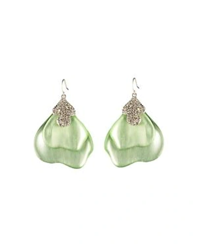 Shop Alexis Bittar Crystal Encrusted Abstract Drop Earrings In Green/silver