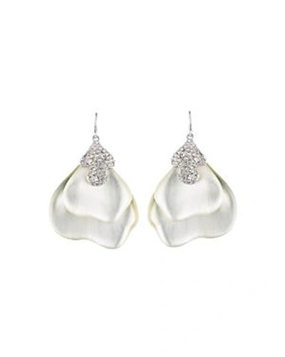 Shop Alexis Bittar Crystal Encrusted Abstract Drop Earrings In Ivory/silver