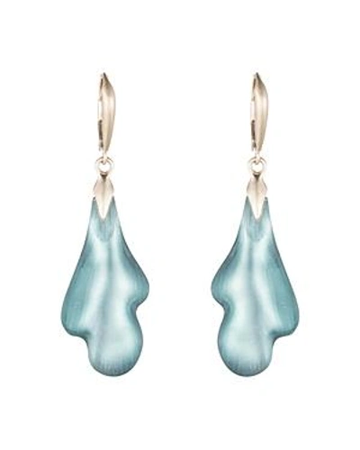 Shop Alexis Bittar Lucite Drop Earrings In Blue/gold