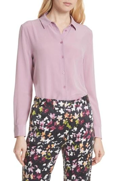 Shop Equipment Essential Silk Blouse In Orchid Smoke