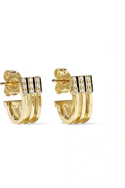 Shop Melissa Kaye Izzy Huggie 18-karat Gold Diamond Earrings