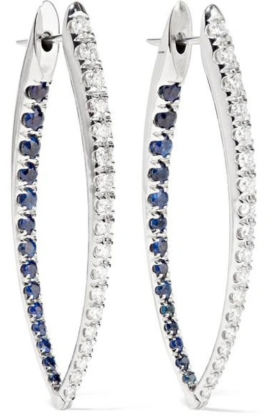 Shop Melissa Kaye Cristina 18-karat White Gold, Diamond And Sapphire Earrings