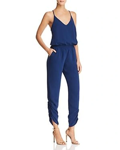 Shop Amanda Uprichard Lowell Ruched Jumpsuit In Emerson