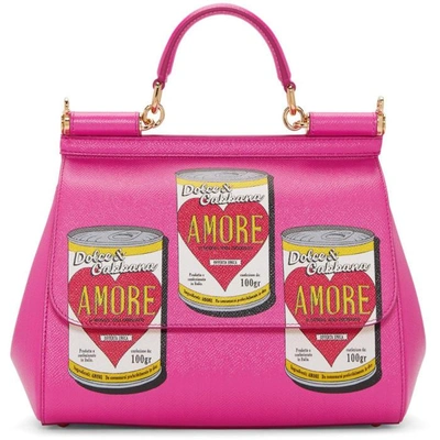 Shop Dolce & Gabbana Pink Medium Amore Energy Cans Bag