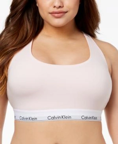 Shop Calvin Klein Plus Size Modern Cotton Unlined Bralette Qf5116 In Nymph's Thigh