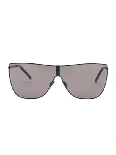 Shop Saint Laurent 99mm Mask Sunglasses In Black