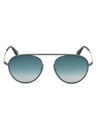Shop Tom Ford Keith 55mm Aviator Sunglasses In Gunmetal Blue