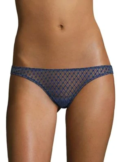 Shop Fleur Du Mal Lace Tie Bikini Bottom In Navy Black