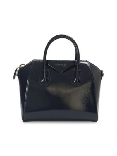 Shop Givenchy Small Crinkle Antigona Bag In Deep Blue