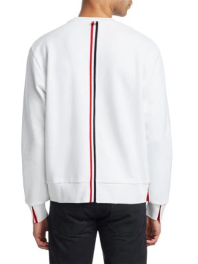 Shop Thom Browne Crewneck Cotton Sweatshirt In Navy