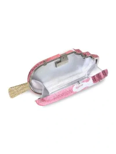 Shop Judith Leiber Strawberry Drip Popsicle Crystal Clutch In Neutral