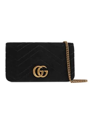 Gucci Gg Marmont Velvet Wallet On Chain 
