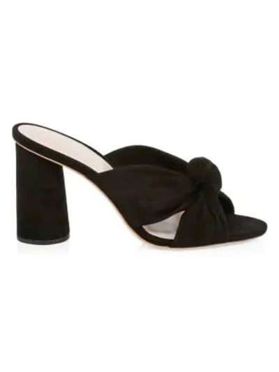 Shop Loeffler Randall Coco Knotted Suede Mules In Black