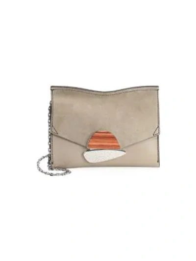 Shop Proenza Schouler Small Leather Curl Chain Clutch In Light Taupe