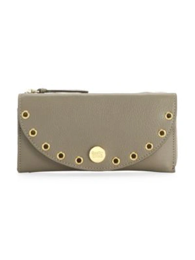 Shop See By Chloé Kriss Leather Long Wallet In Motty Grey