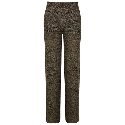 Shop M Missoni Gold Wide-leg Fine-knit Trousers